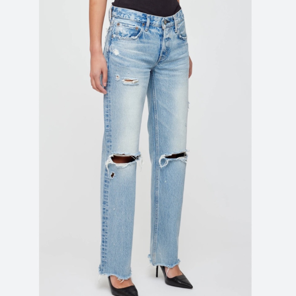Moussy Vintage Odessa Wide Straight Jeans Light Blue